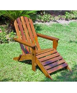 Adirondack Chair with Attached Footrest  
