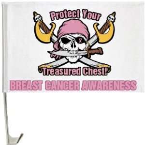  Breast Cancer Flag Custom One Sided Driver Side Car Flag 