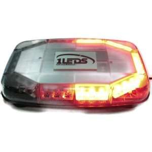  Low Profile Red Mini Led Lightbar with Magnet Mounts and 