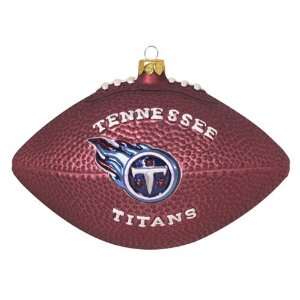  Pack of 2 NFL Tennessee Titans Glass Football Christmas 