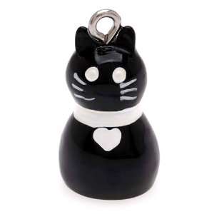 Roly Polys 3 D Hand Painted Resin Cute Black Cat with White Collar 