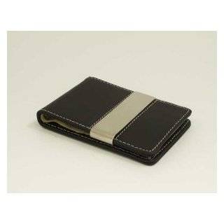 Black Leather Wallet/Credit Card Case With Built In Money Clip, Black