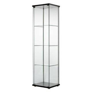 Ikea Detolf Glass Curio Display Cabinet Black