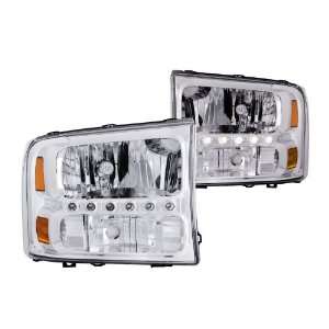   Ford Crystal Clear With LED Strip Headlight Assembly   (Sold in Pairs