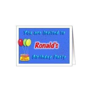  Ronalds Birthday, Invitation to the Party Card Toys 