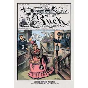  Puck Magazine An Old Saying Twisted 24X36 Giclee Paper 