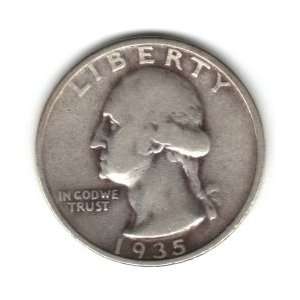  1935 D U.S. Washington Quarter Dollar Coin   90% Silver 