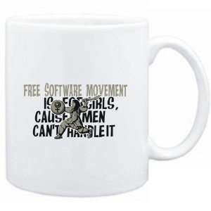  Mug White  Free Software Movement is for girls, cause men 