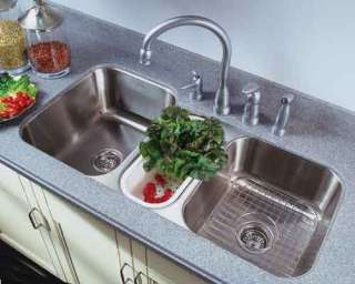 Houzer MGT 4120 Medallion Gourmet Triple Bowl Undermount Kitchen Sink