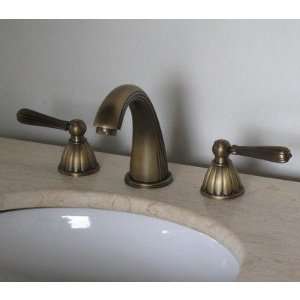   Widespread Bathroom Faucet Finish Antique Brass