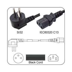 PowerFig PFSI32D1.0C1398 Power Cord Israeli SI32 Male Plug to IEC60320 