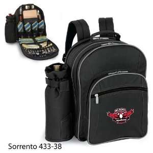 Miami Ohio Redhawks NCAA Sorrento Insulated Picnic Backpack (Black 