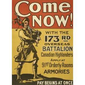  World War I Poster   Come now With the 173rd Overseas 