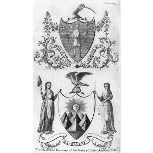  Armorial bearings,Massachusetts,New York,NY,1787