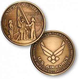  America Unites   USAF Bronze Antique 