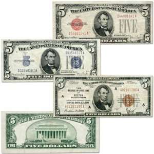  1928   1934 $5.00 Small Size Note Type Set in Fine+ 