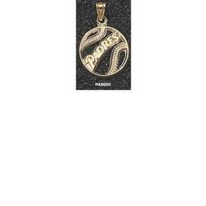    14Kt Gold San Diego Padres Pierced Bball