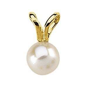  Lovely Cultured Pearl Pendant in 14 kt Yellow Gold with 