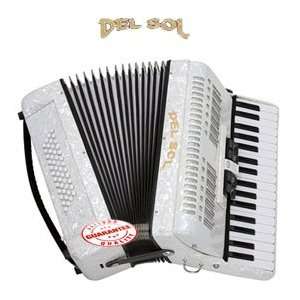  DEL SOL PIANO ACCORDION 48 BASS 34 KEYS 5 SWITCH RED 