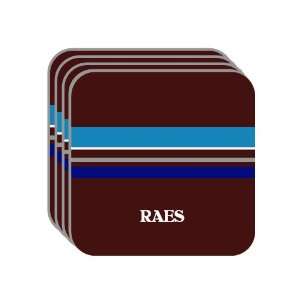 Personal Name Gift   RAES Set of 4 Mini Mousepad Coasters (blue 