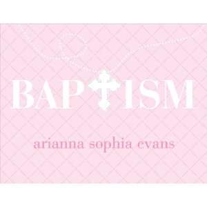  Hatch Pattern Pink Baptism Folded Notes