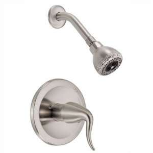 Antioch Pressure Balance Shower Head and Trim in Brushed Nickel Rough 