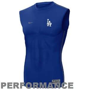  Nike L.A. Dodgers Royal Blue Sleeveless Training T shirt 