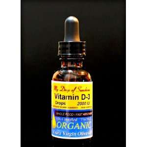 Vitamin D3 Drops In Certified Organic Extra Virgin Olive Oil 2000 IU 