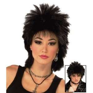   1980s Rock Star Black Fancy Dress Wig Inc FREE Wig Cap Toys & Games