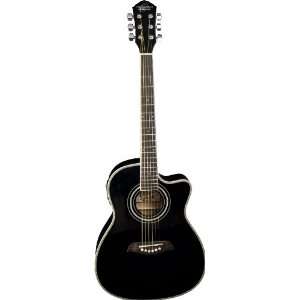  Oscar Schmidt OG1CEB Acoustic Electric Guitar   Black 