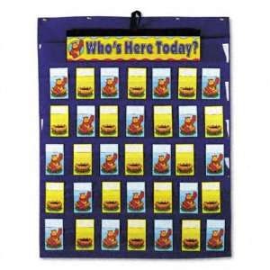 Attendance/Multiuse Pocket Chart with Grommets   35 Pockets/Two Sided 