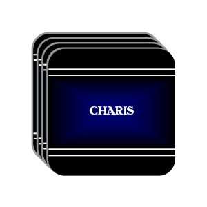 Personal Name Gift   CHARIS Set of 4 Mini Mousepad Coasters (black 