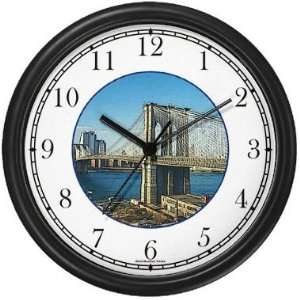  Brooklyn Bridge   Famous Landmarks 1 Wall Clock by 
