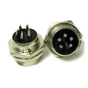   of Two (2) Male MINI XLR Panel Mount Connector   5 PIN Electronics