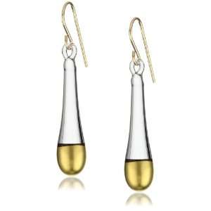 Yummi Glass 24k Gold Painted Murano Glass Clear color Drop 