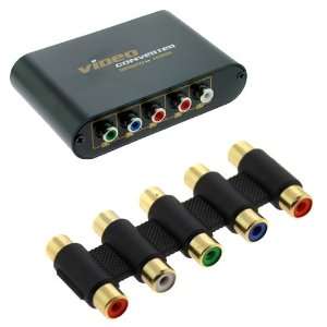  GTMax DVD Ypbpr Component AV to HDMI Converter + Gold Plated 5 RCA 