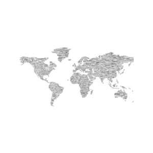  Wallpaper 4Walls Maps One World Black on White KP1334PM1 