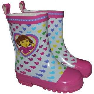  Dora the Explorer Girls 5 10 Pink Rain Boots with Hearts 