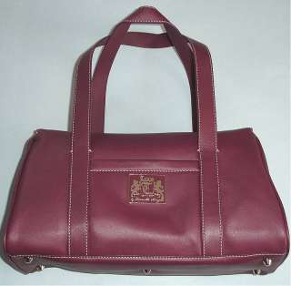Leonello Borghi Genuine Leather Bag Burgundy Plum New  