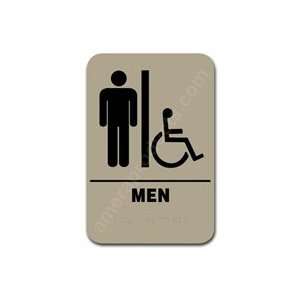  Restroom Sign Handicap Mens Taupe 2302