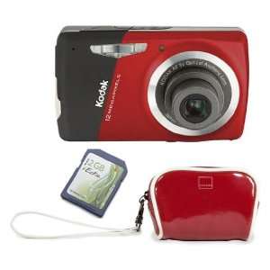  Kodak M530 Red 12MP Style Camera Bundle w/ 4GB SDHC 