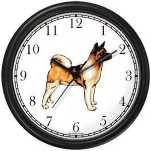  Akita Dog Wall Clock by WatchBuddy Timepieces (Black Frame 