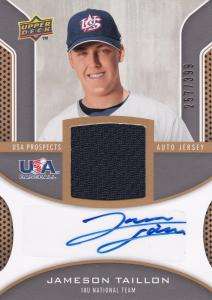 2009 UD USA SS JAMESON TAILLON Jersey Auto #d 257/399 PIRATES  