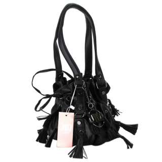 JLO by Jennifer Lopez Black Tassle Embellish Handbag  