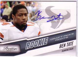 2010 PRESTIGE BEN TATE #209 RC AUTO #/399 TEXANS  