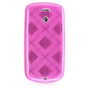   TPU Phone Cover Case Transparent Pink Checkers For T Mobile myTouch 3G