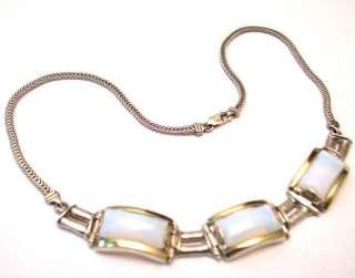 STERLING SILVER 925 NECKLACE WITH GOLD 9Ct & OPALITE  
