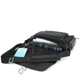 PIQUADRO Shoulder Messenger Bag PC   Leather Black CA1592LK New 