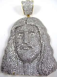 New design true micro pave full iced out Jesus face with white stones 