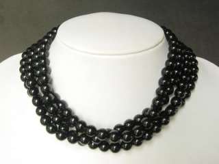Necklace Black Onyx 60 Round Beads Many Styles  